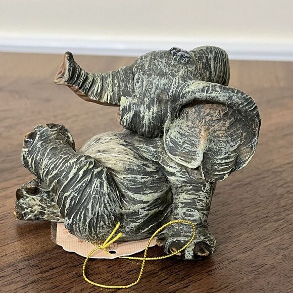 Baby Elephant Playful Collectors Resin Figurines VTG Edwin/ Ernest & Elden RARE - Picture 12 of 16